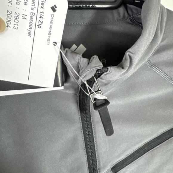 Obermeyer Men's M Flex 1/4 Zip Baselayer Knit Pullover Shirt Gray NWT - Picture 3 of 16